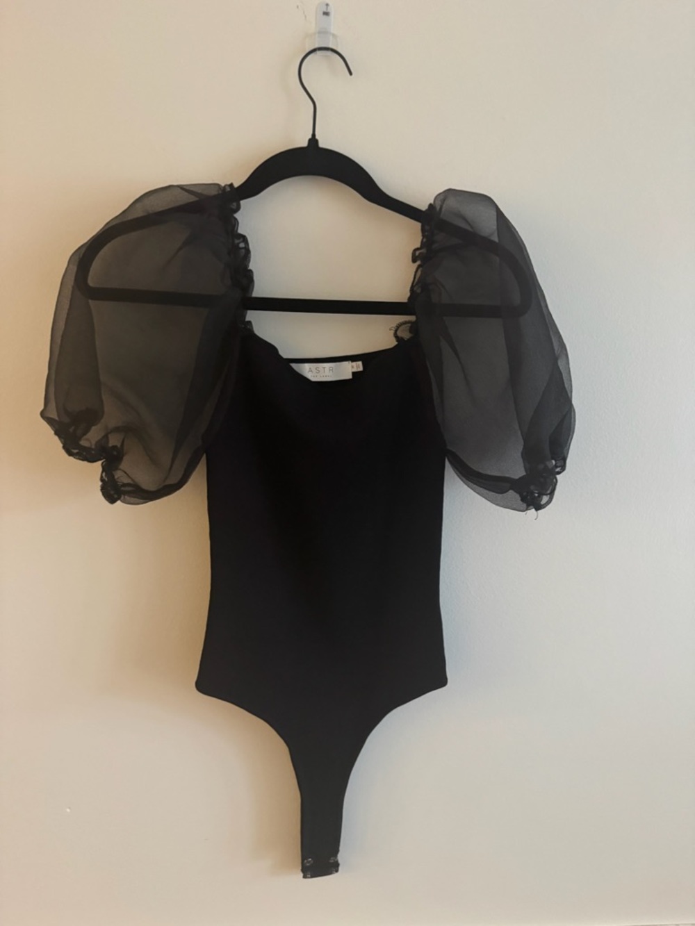 ASTR the Label Black Puff-Sleeve Womens One Piece